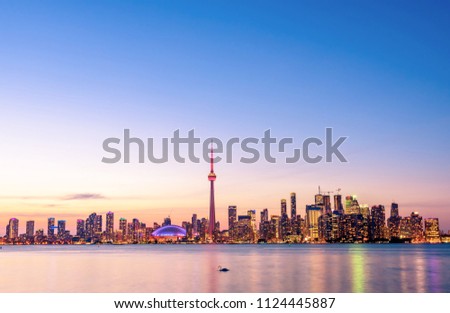 Beautiful Toronto skyline at night, Ontario, Canada