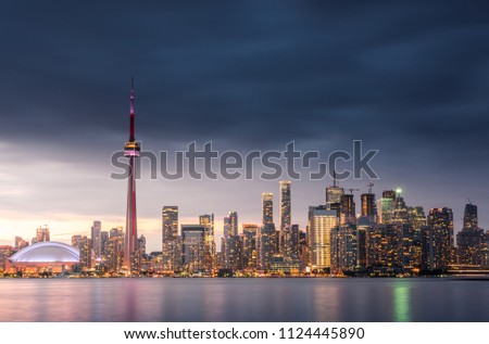 Beautiful Toronto skyline at night, Ontario, Canada