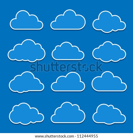 Collection of cloud icons. Vector illustration