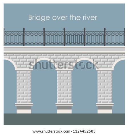 Vector illustration drawn in a detailed bridge. It is used for many areas of design. Infographics, game picture.