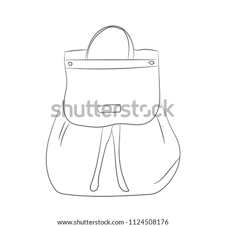backpack lines, vector, white background