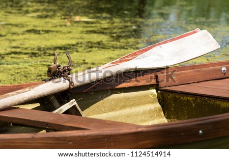Detail of angler boat at Lake Balaton, Hungary