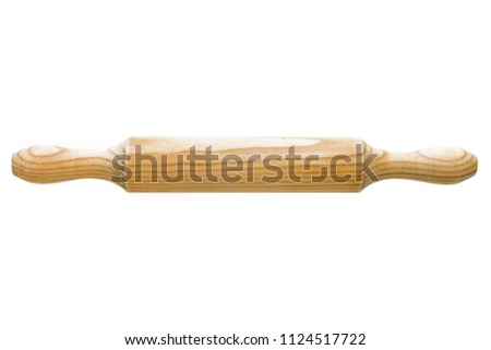 crocheted rolling pin on white background