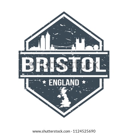 Bristol England Travel Stamp Icon Skyline City Design Tourism Seal Vector.