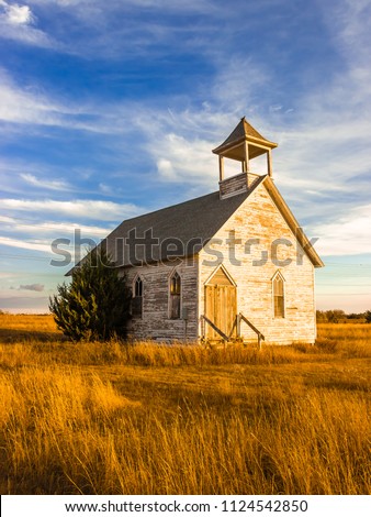 Abandoned church in Kansas Royalty-Free Stock Photo #1124542850