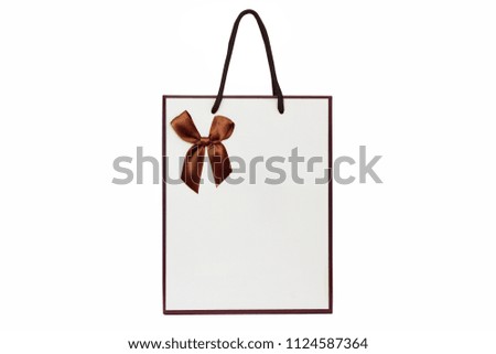 Gift paper bag isolated on white background