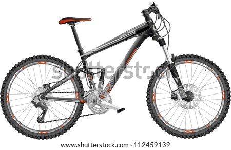 vector illustration of hardtail mountain bike, with design