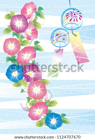 It is an illustration of Japanese summer morning glory.