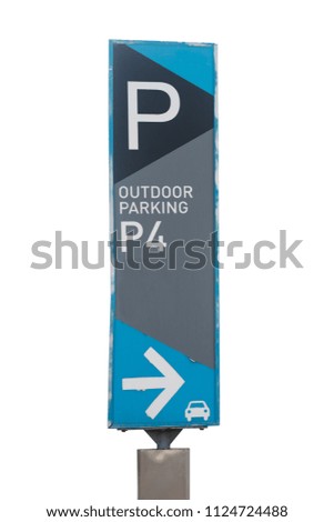 Parking signs on White Background.