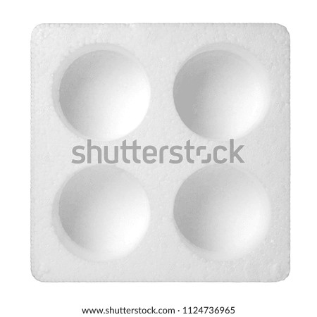 Top view of empty styrofoam box isolated on white background