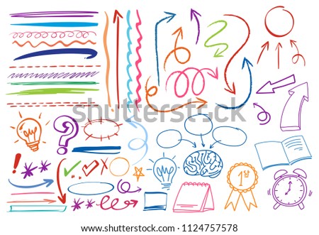 A Set of Colourful Doodle Symbol illustration