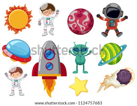A Set of Solar System Element illustration