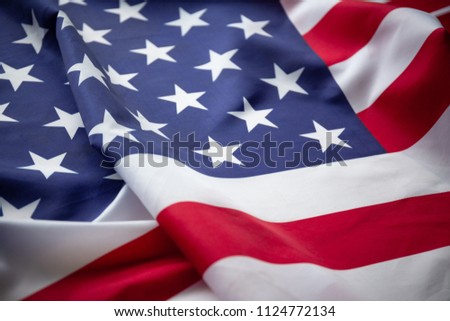 Antique America flag waving pattern background in red blue white color concept for USA 4th july independence day, symbol of patriot freedom and democracy government shutdown.