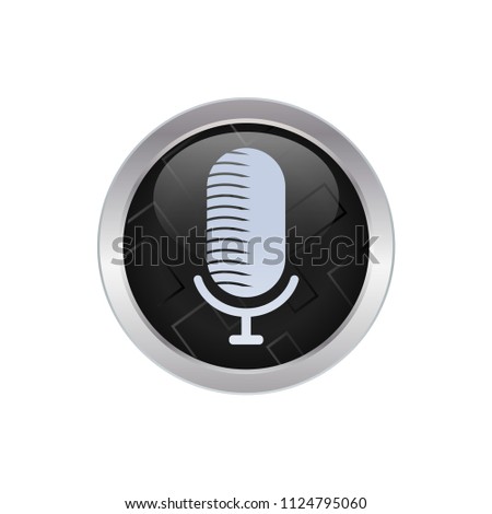 mic icon in 3d circle