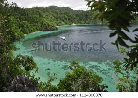 The beautiful beach and the boat in South East Sulawesi, Indonesia