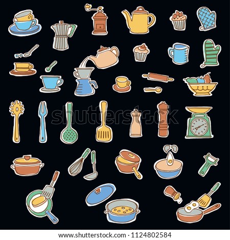 Kitchen utensil illustration,
I made a kitchen utensil an illustration simply,
