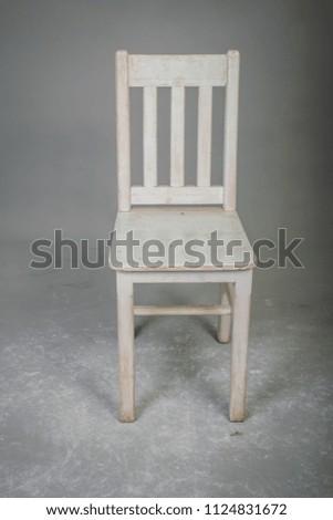 White chair mockup isolated. White wood chair. White blank kitchen chair.