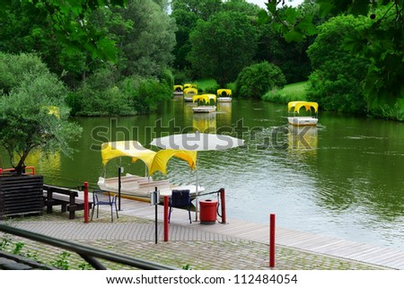 Boats for walks around the lake
