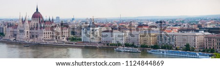 Panorama of the Danube and the Parliament of Budapest