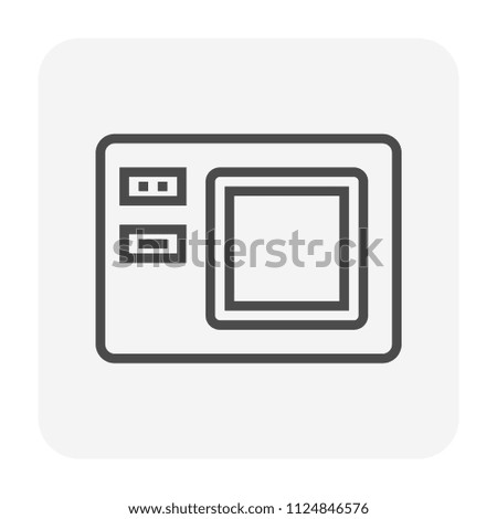 Sport camera and photography equipment vector icon, 64x64 perfect pixel and editable stroke.