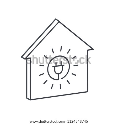 creative vector illustration isomorphic black and white home energy sun icon design