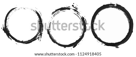 Set of circles painting, hand painted image, Vector illustration