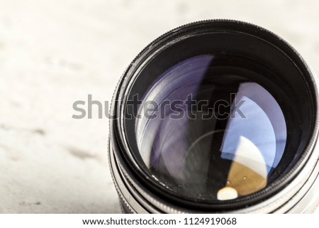 Camera lens close up