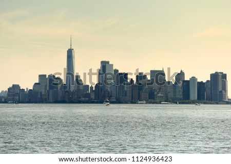 New York cityscape. New York City, financial district in lower Manhattan, USA