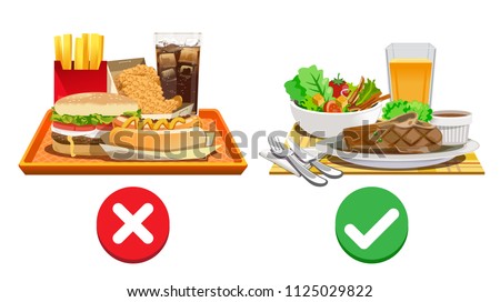 Useful diet choices. Choose foods that are beneficial to the body. Royalty-Free Stock Photo #1125029822