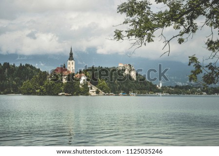 most famous church in slovenia, lake bled with its church 