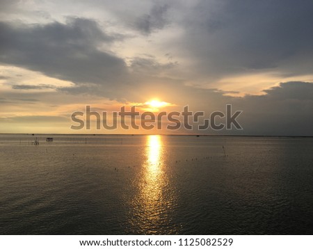 sunset reflection on the sea. Soft focus background
