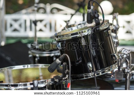 Close up drum microphone