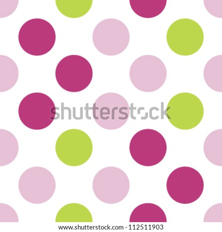 Seamless three color girls polka dot pattern
