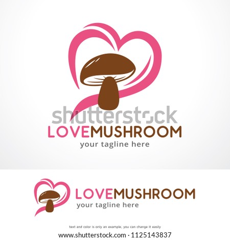 Love Mushroom Logo Template Design, Creative Symbol, Icon