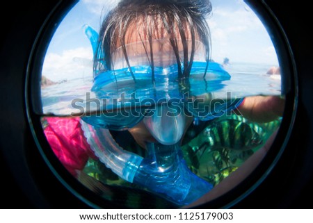 Underwater Photography and Sky,split into half,Using Waterproof Case.