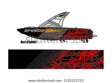 boat livery Graphic vector. abstract racing background design for vehicle vinyl wrap