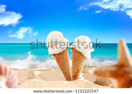 Summer photo of icecream and free space for your decoration. 