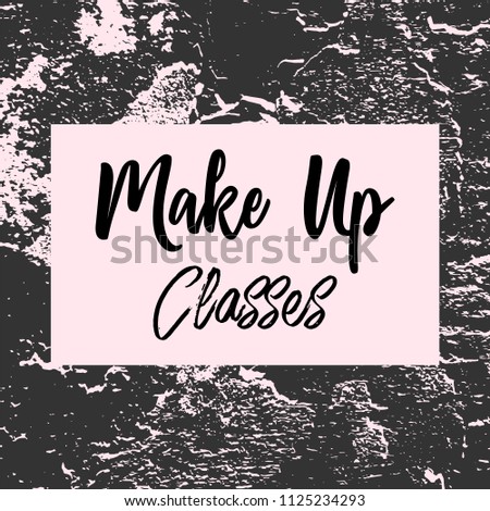 Make up artist banner, header or business card template with pastel blush texture.