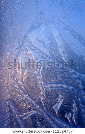 Frost-work, Christmas picture on a glass