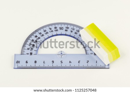 transparent protractor for teaching in school geometry