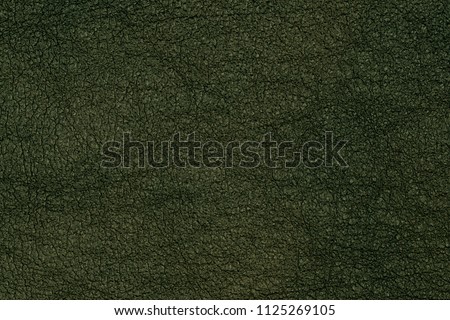 Green leather texture closeup, useful as background. Abstract background; empty template. Top view.