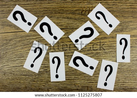 Question mark on white paper. Simply School and aducation concept