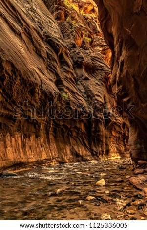 Canyon walls with light