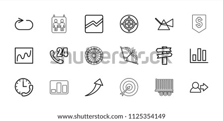 Arrow icon. collection of 18 arrow outline icons such as user, 24 hours support, intersection, direction, chart, target. editable arrow icons for web and mobile.