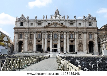 A picture of Saint Peter's Basilica in the Vatican