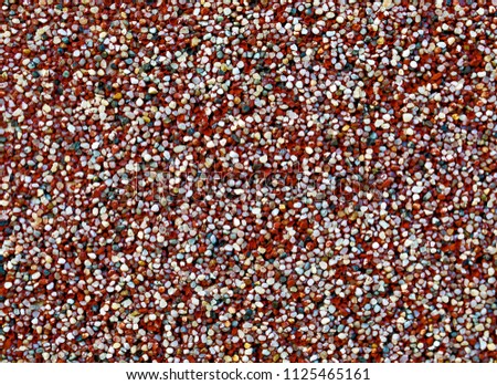 Decorative red and white small pebble, decorative multicolored pebble