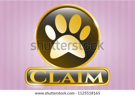  Shiny emblem with paw icon and Claim text inside
