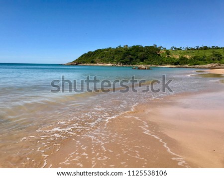Beautiful picture of idyllic beach in Anchieta. Gorgeous coastline from Espírito Santo State in Brazil