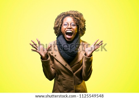 Funny young black girl surprised