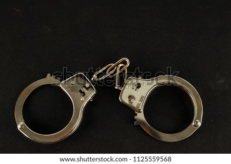 Close-up of handcuffs Object on a White Background